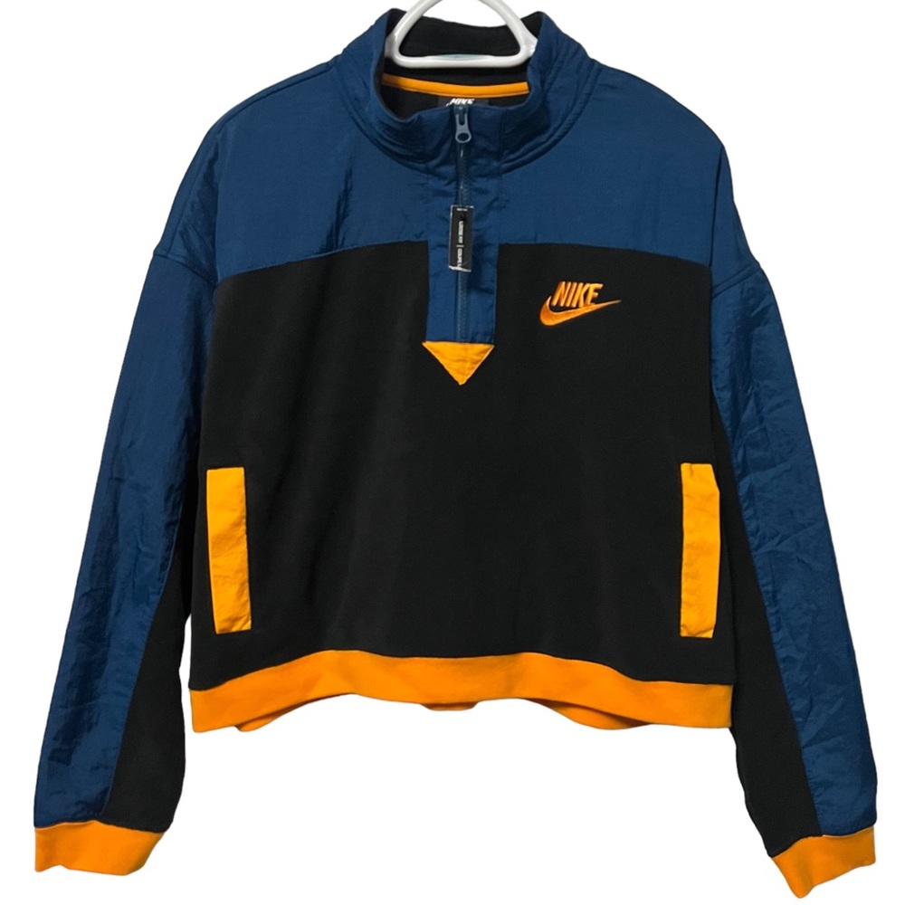 NIKE FLEECE JACKET BRAND NEW BOXY CROP FIT PULL OVER SWEATSHIRT SWEATER LARGE